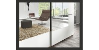 Armoire design 2 portes 200cm couleur chêne clair et blanc. Collection EOS