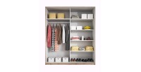 Armoire design 2 portes 200cm couleur chêne clair et blanc. Collection EOS