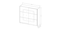 Armoire design 2 portes 200cm couleur chêne clair et blanc. Collection EOS