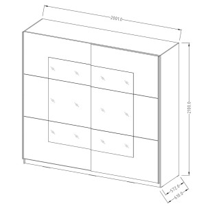 Armoire design 2 portes 200cm couleur chêne clair et blanc. Collection EOS