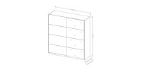 Armoire design 2 portes 180cm couleur chêne clair et blanc. Collection EOS