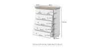 Commode XL design 6 tiroirs. Coloris vert kaki et chêne. Collection ASSIA