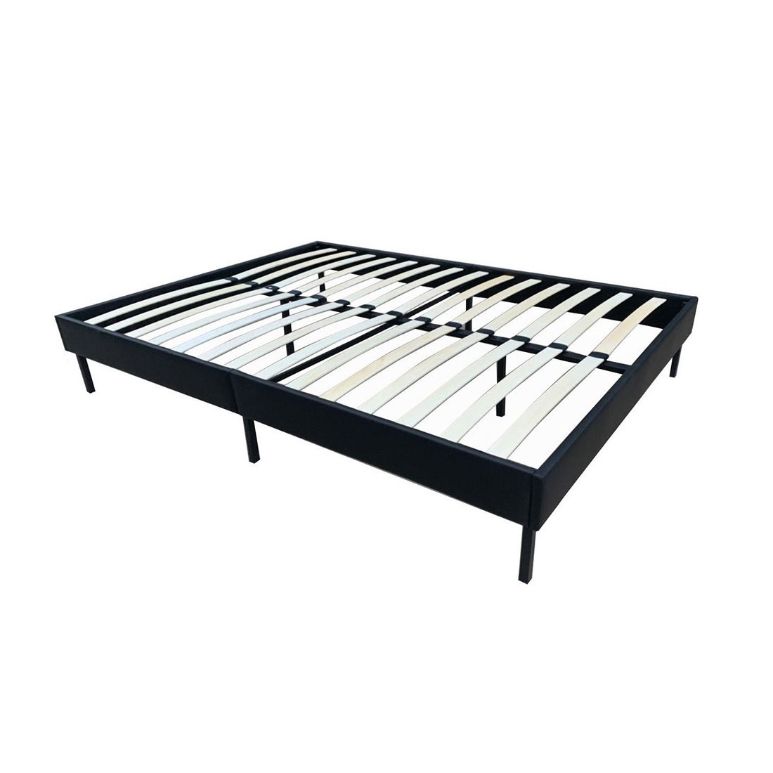 Structure de lit simple 140x200 collection GUAM. Coloris noir.