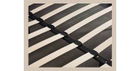 Structure de lit simple 140x200 collection GUAM. Coloris noir.
