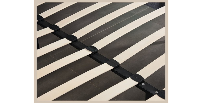Structure de lit simple 140x200 collection GUAM. Coloris noir.