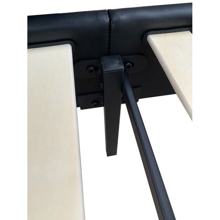 Structure de lit simple 140x200 collection GUAM. Coloris noir.