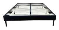 Structure de lit simple 140x200 collection GUAM. Coloris noir.