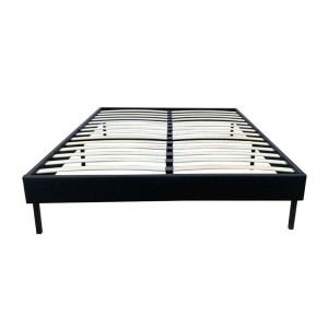 Structure de lit simple 140x200 collection GUAM. Coloris noir.