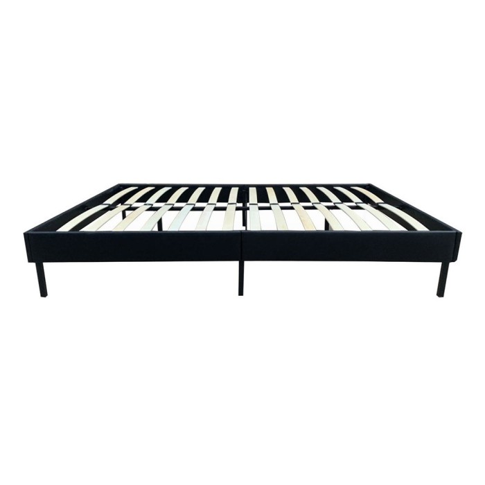 Structure de lit simple 140x200 collection GUAM. Coloris noir.