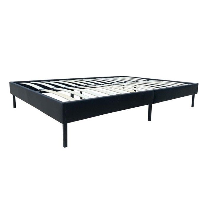 Structure de lit simple 140x200 collection GUAM. Coloris noir.