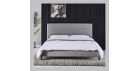 Lit collection SIENNE - Couleur grise - 140x200cm - Sommier inclus