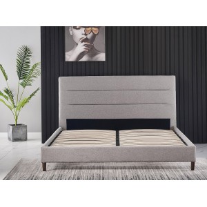 Lit collection SIENNE - Couleur grise - 140x200cm - Sommier inclus
