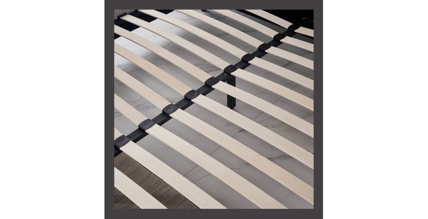 Lit collection SIENNE - Couleur grise - 140x200cm - Sommier inclus