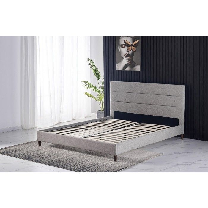 Lit collection SIENNE - Couleur grise - 160x200cm - Sommier inclus