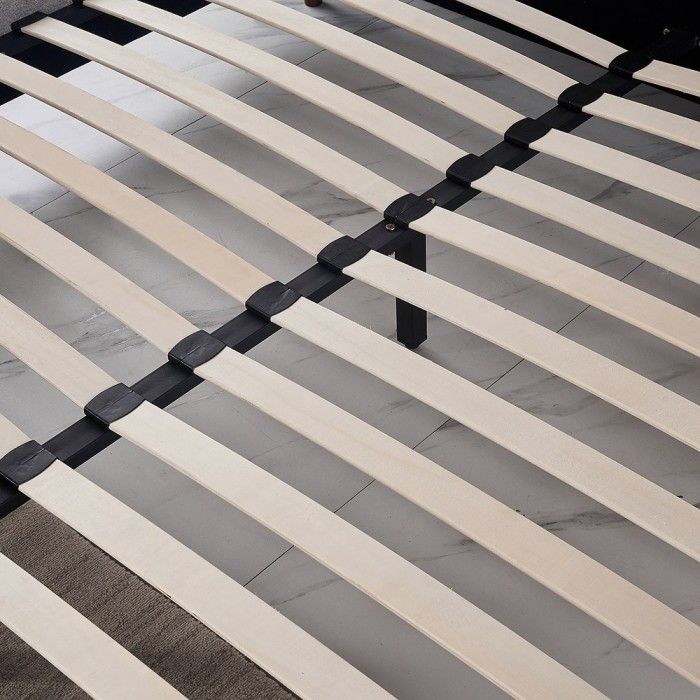 Lit collection SIENNE - Couleur grise - 160x200cm - Sommier inclus