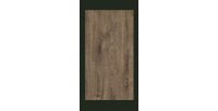Lit adulte 160x200 collection ASSIA. Coloris vert kaki et  finitions aspect chêne.