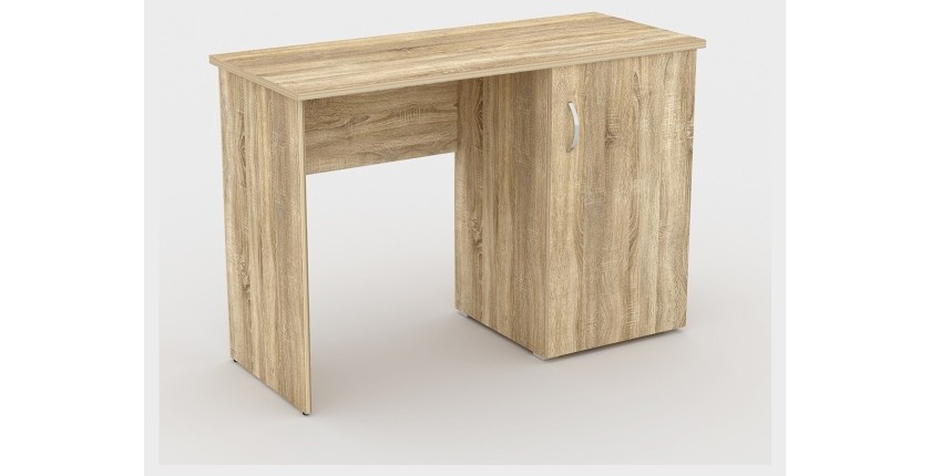 Bureau droit design avec caisson de rangement 1 porte collection ARLEE coloris chêne sonoma.