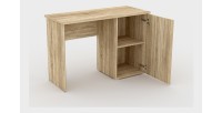 Bureau droit design avec caisson de rangement 1 porte collection ARLEE coloris chêne sonoma.