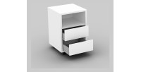 Bureau droit design avec caisson de rangement collection KINSALE coloris blanc.