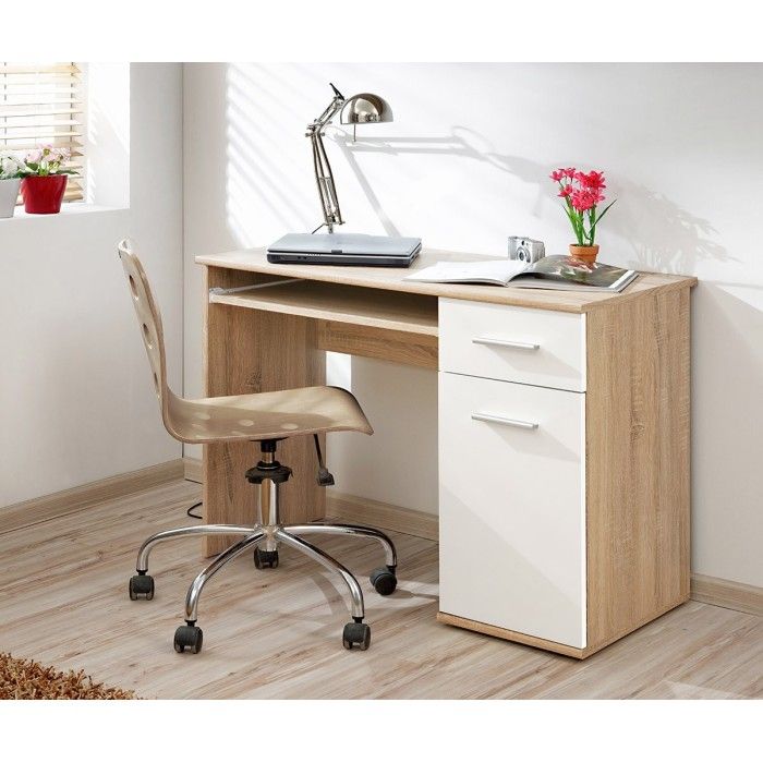 Bureau enfant, Ado avec étagère coulissante, 1 porte et un tiroir collection DENVER