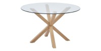 Table à manger ronde ALEX, ø120cm - verre et métal- Style Moderne