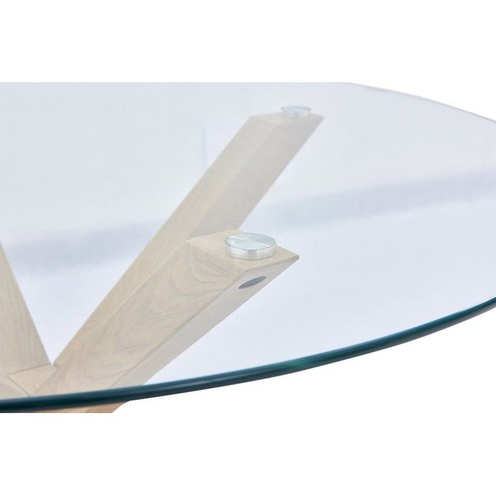 Table à manger ronde ALEX, ø120cm - verre et métal- Style Moderne