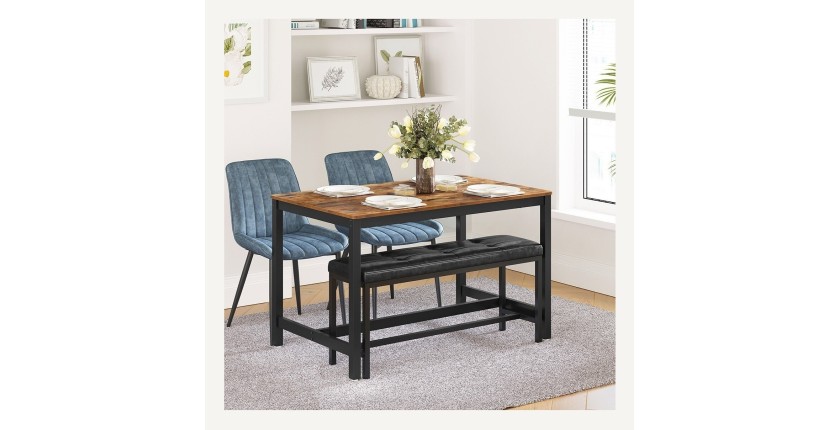 Table à manger 4 places style industriel collection TAMPA.