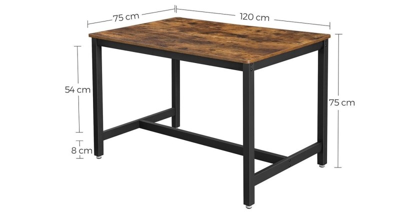 Table à manger 4 places style industriel collection TAMPA.