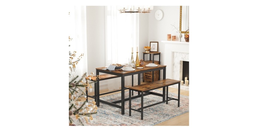 Table à manger 4 places style industriel collection TAMPA.