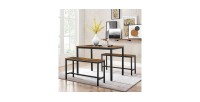 Ensemble table et bancs en bois style industriel collection TAMPA.