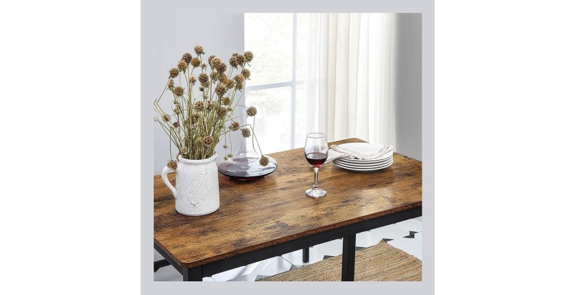 Ensemble table et bancs en bois style industriel collection TAMPA.