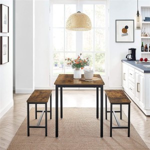 Ensemble table et bancs en bois style industriel collection TAMPA.