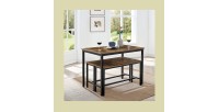 Ensemble table et bancs en bois style industriel collection TAMPA.