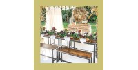 Ensemble table et bancs en bois style industriel collection TAMPA.