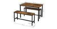 Ensemble table et bancs en bois style industriel collection TAMPA.