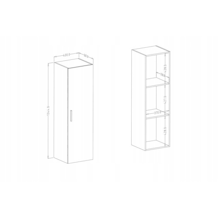 Armoire suspendue collection CORK. Coloris gris anthracite.