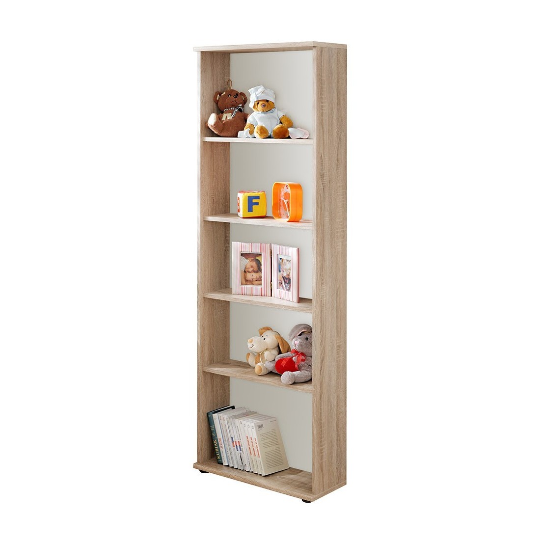Bibliothèque 4 étagères pour chambre d'enfant coloris chêne collection DENVER.