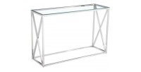 Console design collection MERCURE en métal et verre trempé.