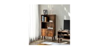 Bibliothèque style rustique collection Austin. Coloris bois foncé.