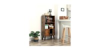 Bibliothèque style rustique collection Austin. Coloris bois foncé.