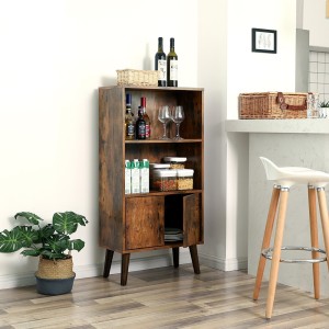 Bibliothèque style rustique collection Austin. Coloris bois foncé.
