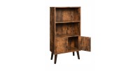 Bibliothèque style rustique collection Austin. Coloris bois foncé.