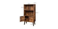 Bibliothèque style rustique collection Austin. Coloris bois foncé.