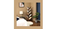 Bibliothèque arbre style rustique collection AUSTIN. Coloris bois foncé.