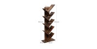 Bibliothèque arbre style rustique collection AUSTIN. Coloris bois foncé.