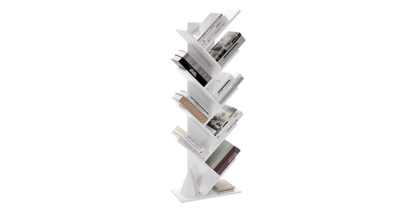 Bibliothèque arbre style design collection AUSTIN. Coloris blanc.