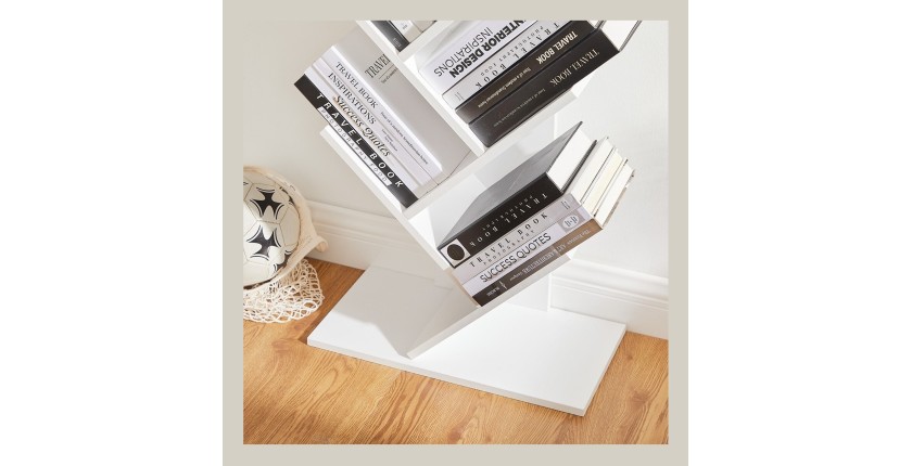 Bibliothèque arbre style design collection AUSTIN. Coloris blanc.