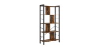 Bibliothèque 4 étages style rustique collection Austin. Coloris bois foncé.