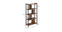 Bibliothèque 4 étages style rustique collection Austin. Coloris bois foncé.