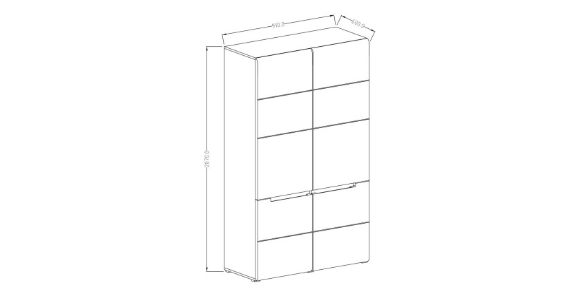 Armoire de rangement coloris gris collection LUCIA. Meuble design idéal pour votre salle à manger.
